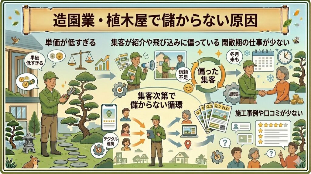 造園業・植木屋で儲からない原因