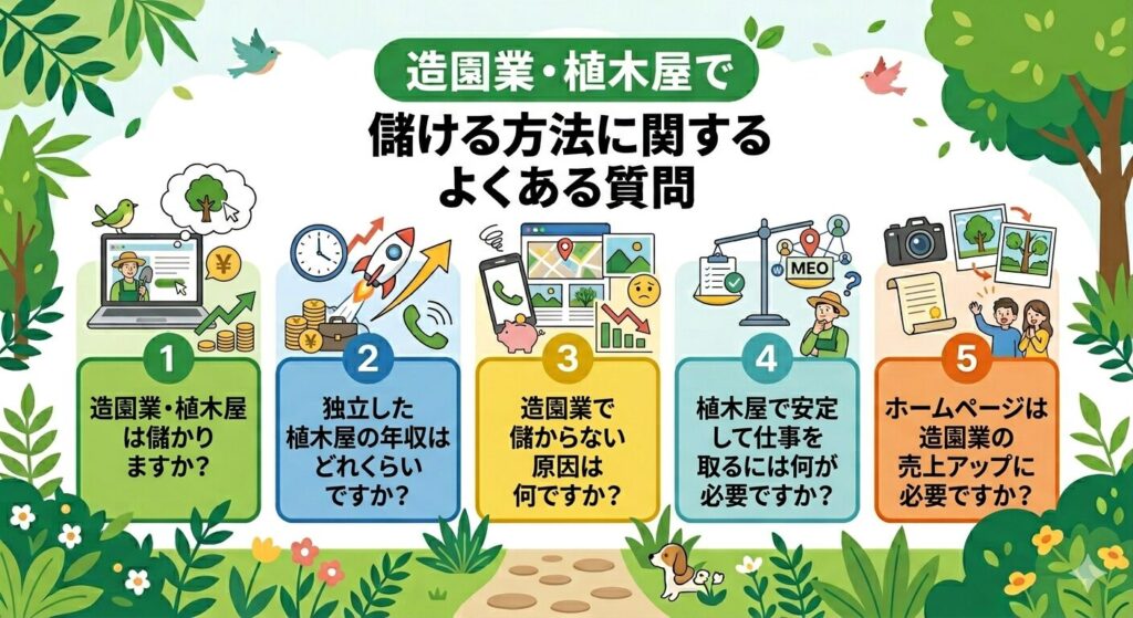 造園業・植木屋で儲ける方法に関するよくある質問