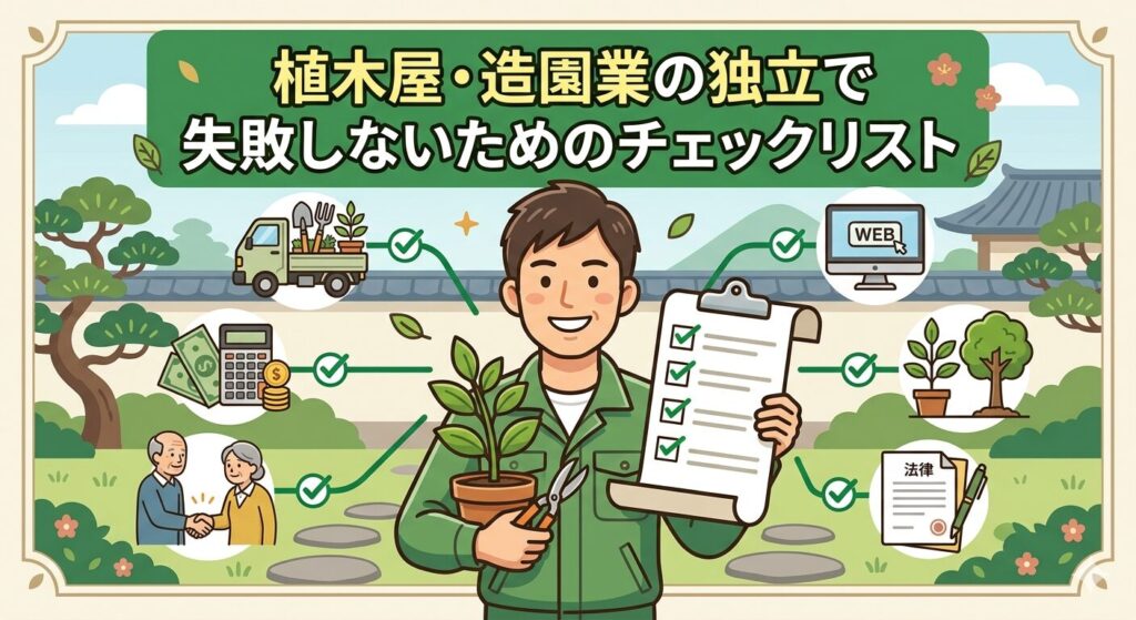 植木屋・造園業の独立で失敗しないためのチェックリスト