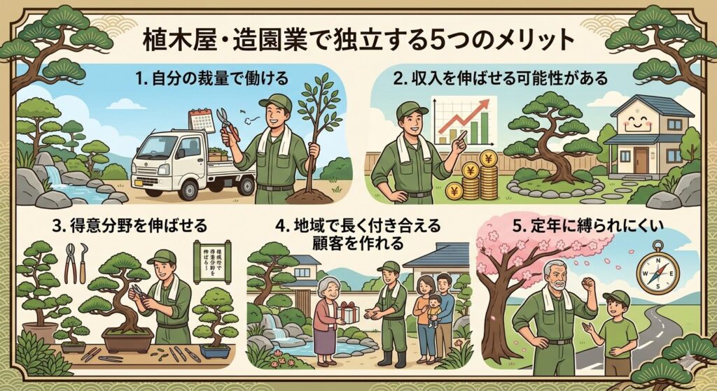 植木屋・造園業で独立する5つのメリット