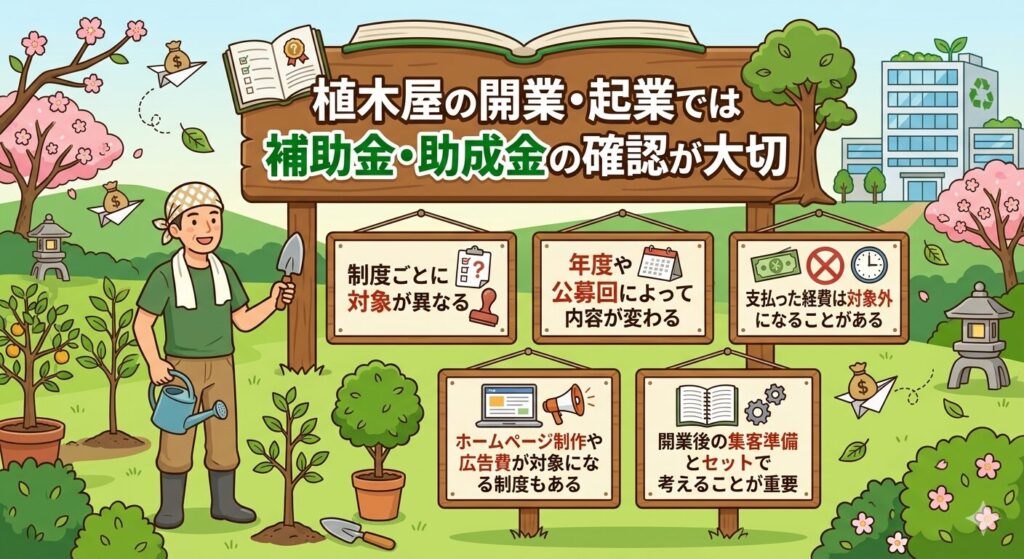 植木屋の開業・起業では補助金・助成金の確認が大切