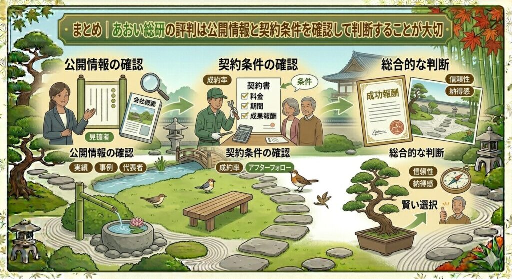 まとめ|あおい総研の評判は公開情報と契約条件を確認して判断することが大切