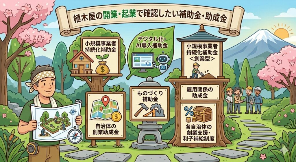 植木屋の開業・起業で確認したい補助金・助成金
