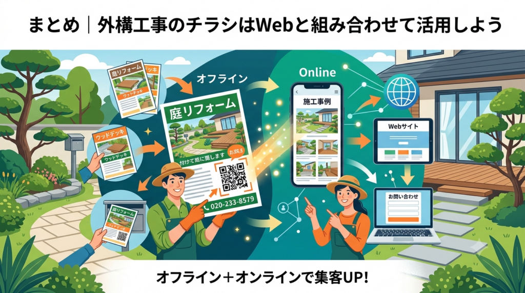 まとめ|外構工事のチラシはWebと組み合わせて活用しよう