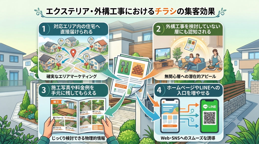 エクステリア・外構工事におけるチラシの集客効果