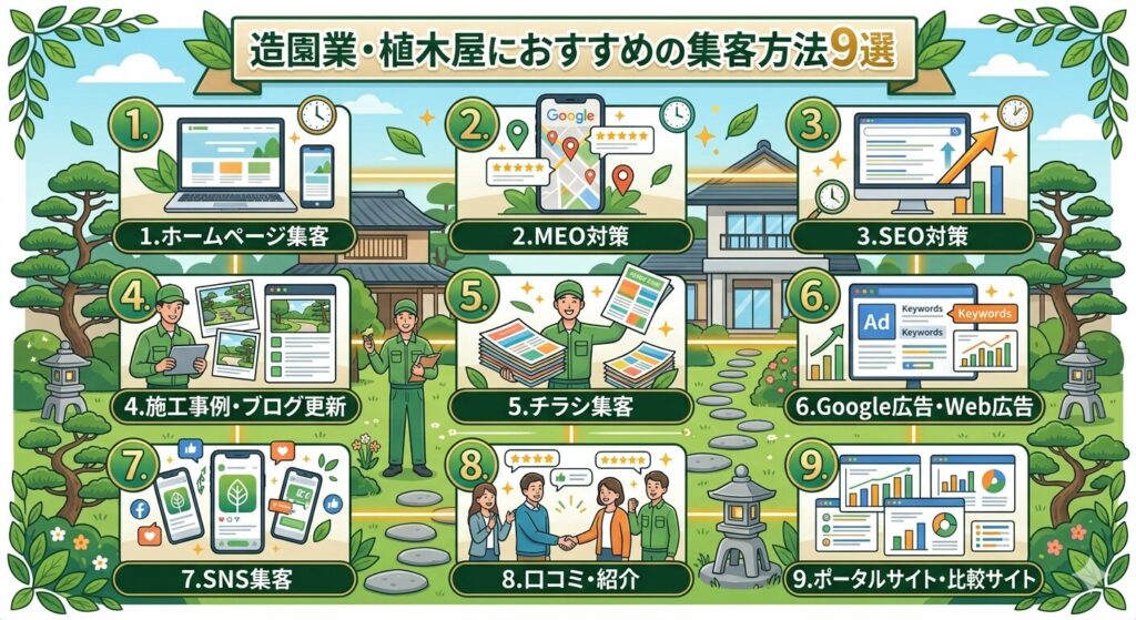 造園業・植木屋におすすめの集客方法9選