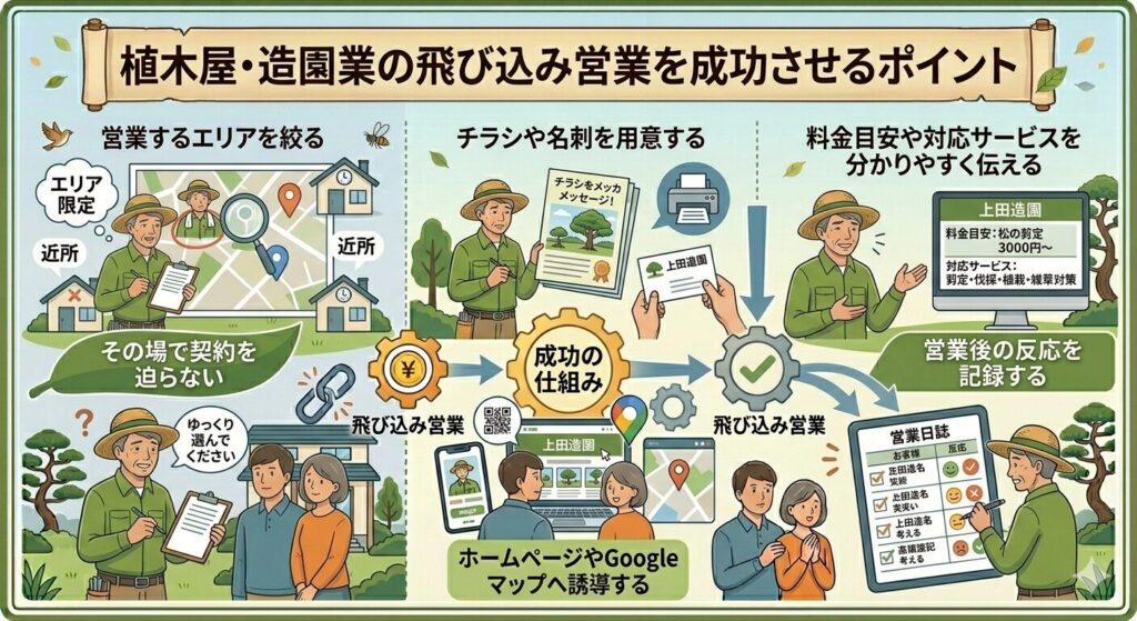 植木屋・造園業の飛び込み営業を成功させるポイント