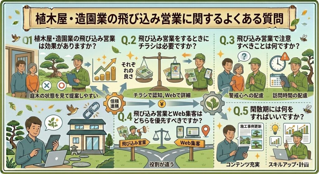 植木屋・造園業の飛び込み営業に関するよくある質問