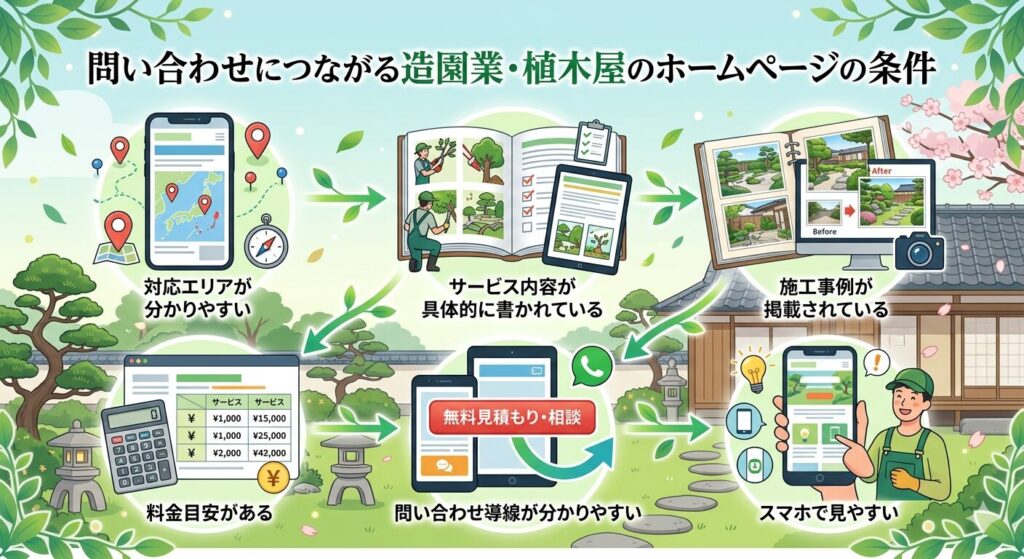 問い合わせにつながる造園業・植木屋のホームページの条件