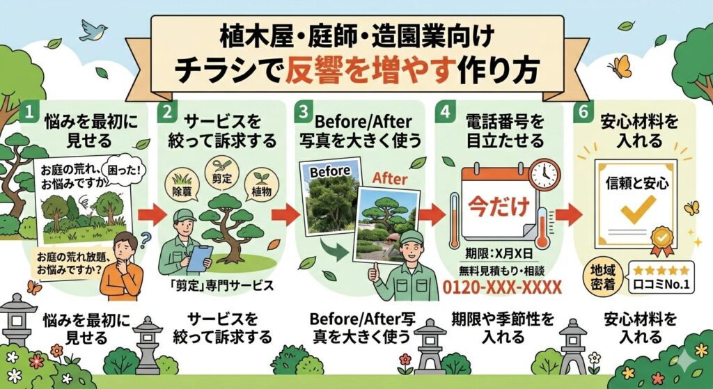植木屋・庭師・造園のチラシで反響を増やす作り方