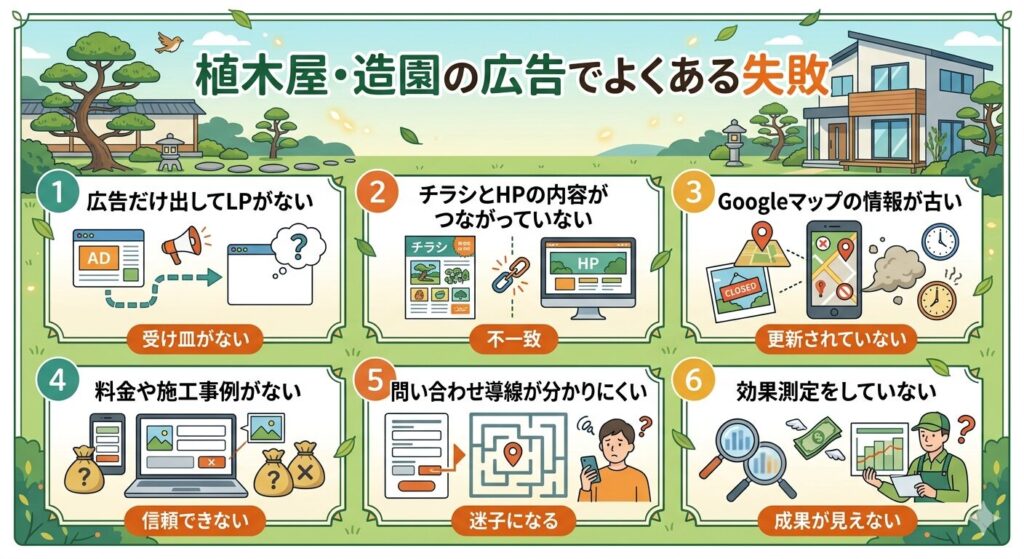 植木屋・造園の広告でよくある失敗