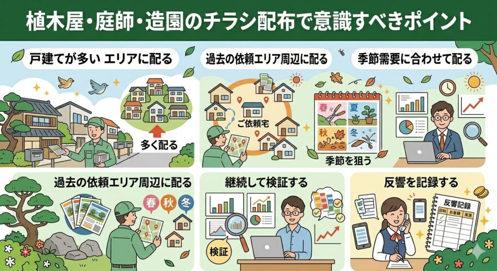植木屋・庭師・造園のチラシ配布で意識すべきポイント