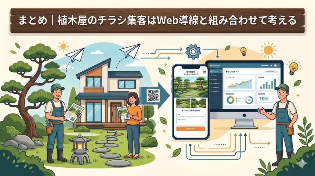 まとめ｜植木屋のチラシ集客はWeb導線と組み合わせて考える