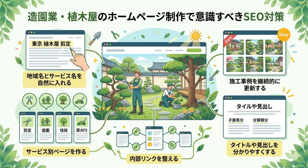 造園業・植木屋のホームページ制作で意識すべきSEO対策