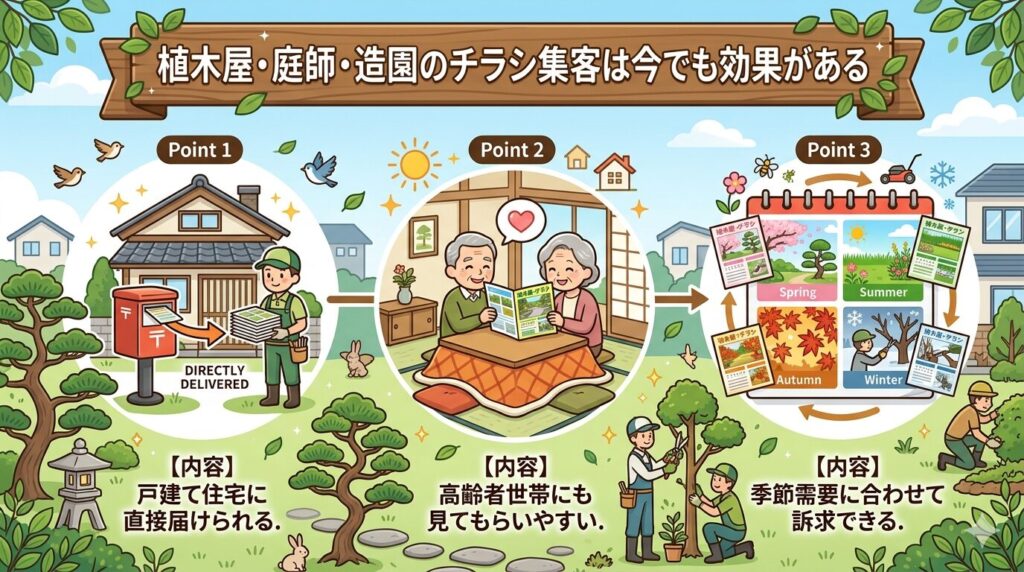 植木屋・庭師・造園のチラシ集客は今でも効果がある