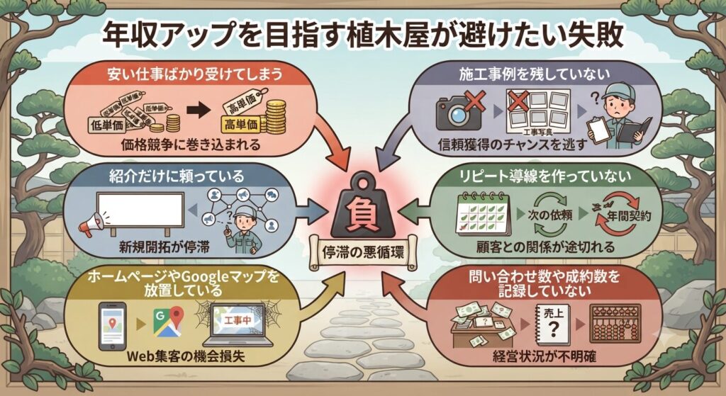年収アップを目指す植木屋が避けたい失敗