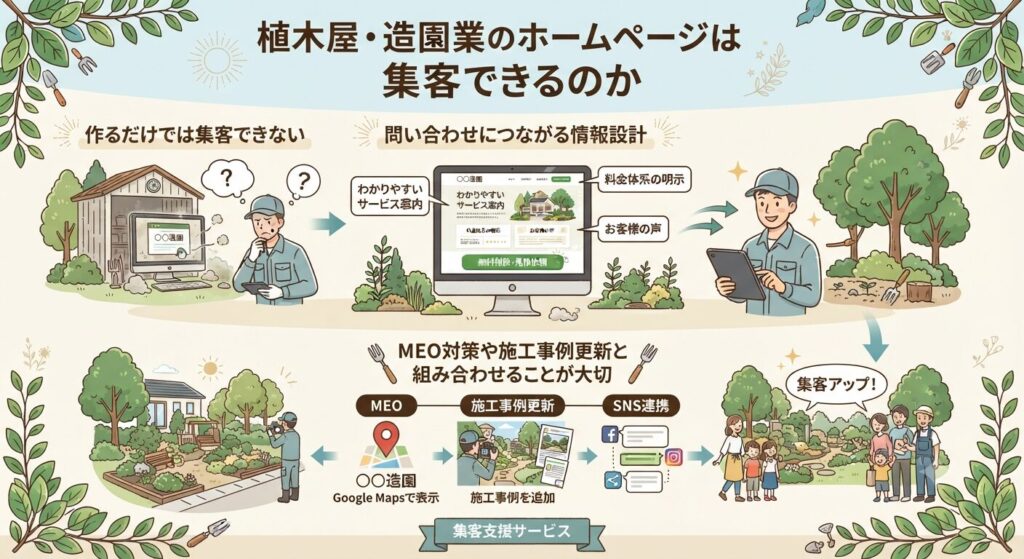 植木屋・造園業のホームページは集客できるのか