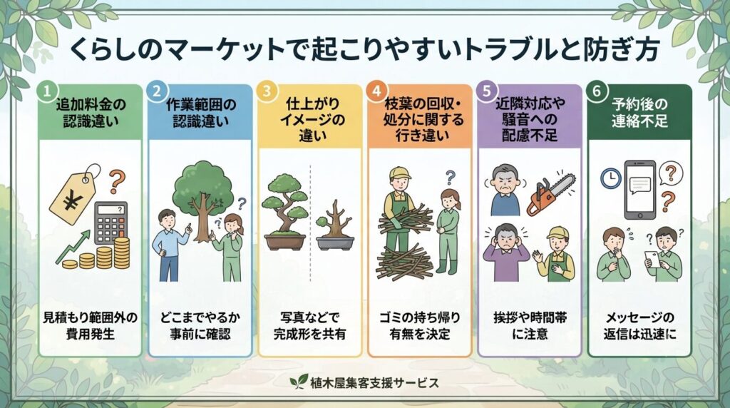 くらしのマーケットで起こりやすいトラブルと防ぎ方