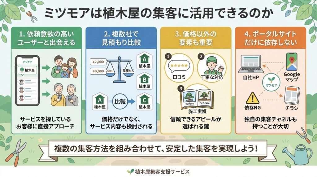 ミツモアは植木屋の集客に活用できるのか