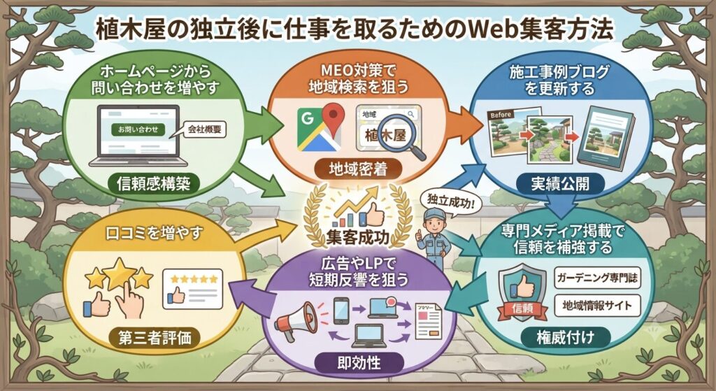 植木屋の独立後に仕事を取るためのWeb集客方法