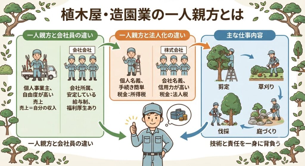 植木屋・造園業の一人親方とは

