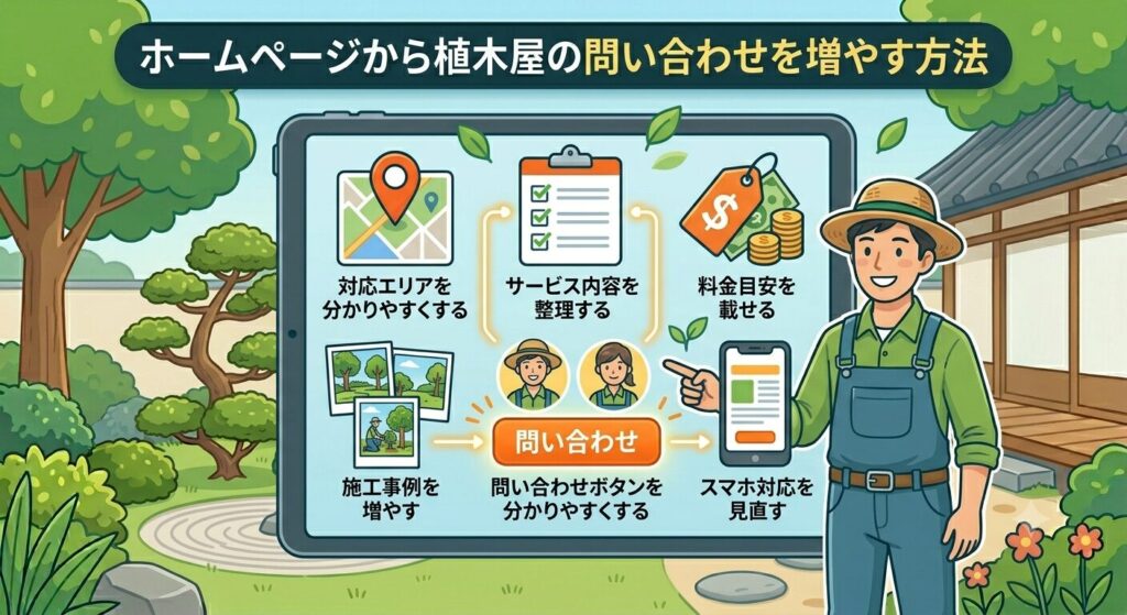 ホームページから植木屋の問い合わせを増やす方法