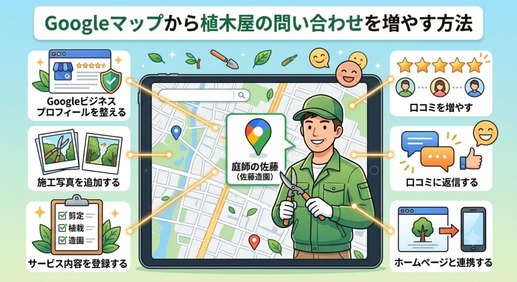 Googleマップから植木屋の問い合わせを増やす方法