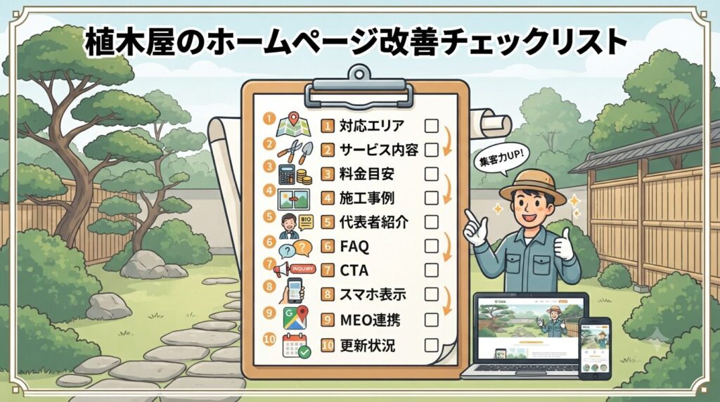 植木屋のホームページ改善チェックリスト