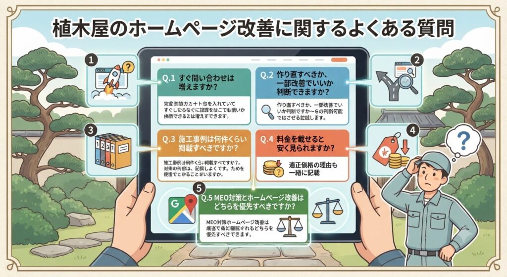 植木屋のホームページ改善に関するよくある質問