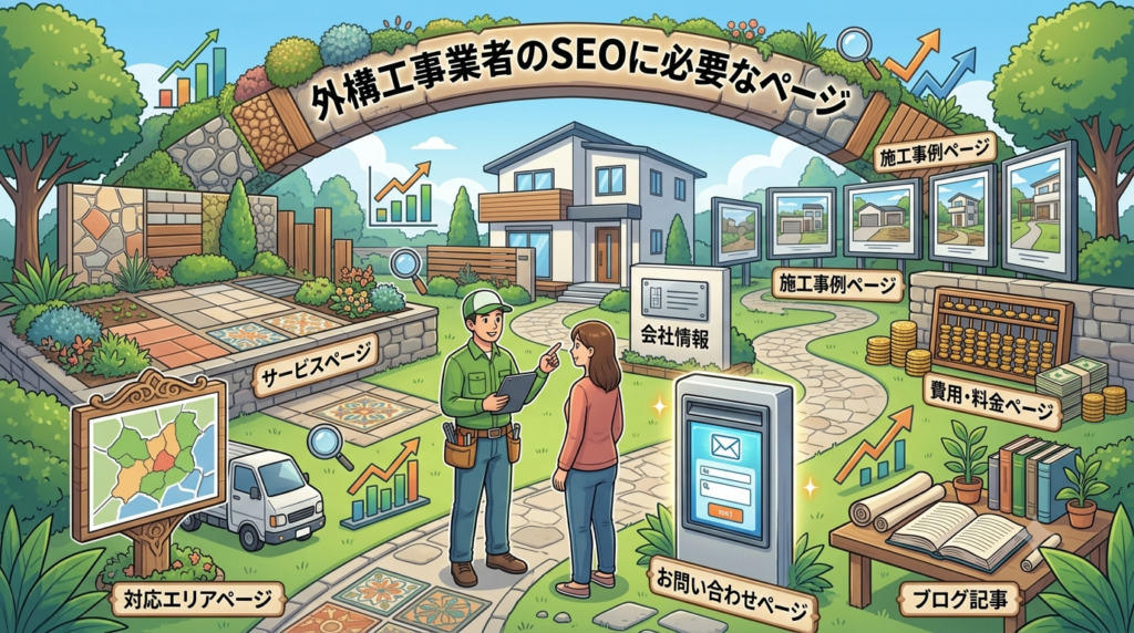 外構工事業者のSEOに必要なページ