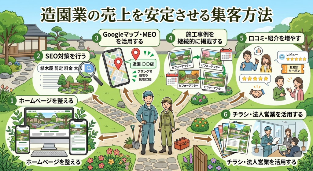 造園業の売上を安定させる集客方法