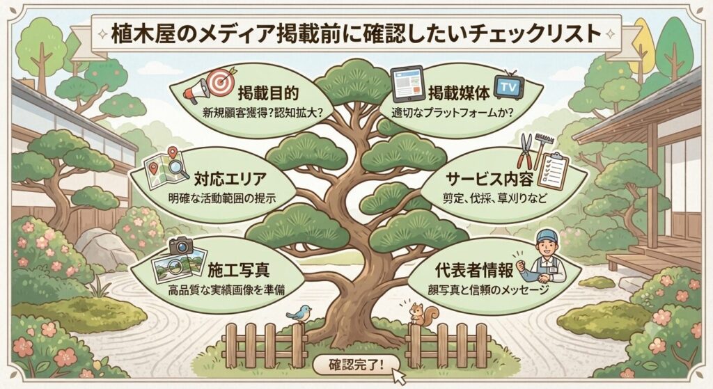 植木屋のメディア掲載前に確認したいチェックリスト