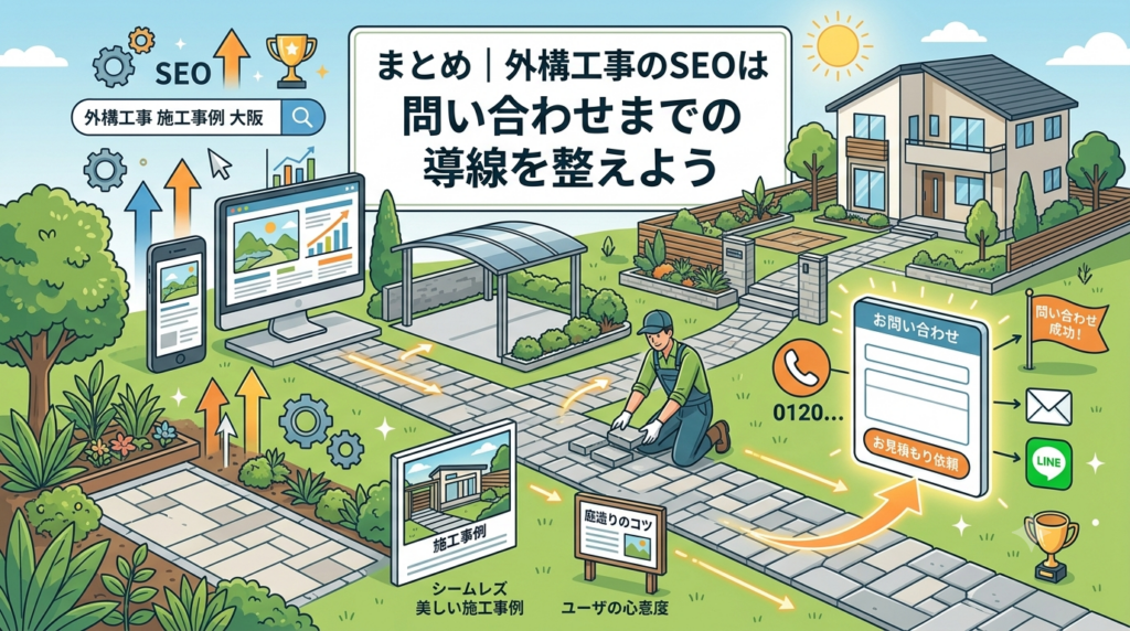 まとめ｜外構工事のSEOは問い合わせまでの導線を整えよう