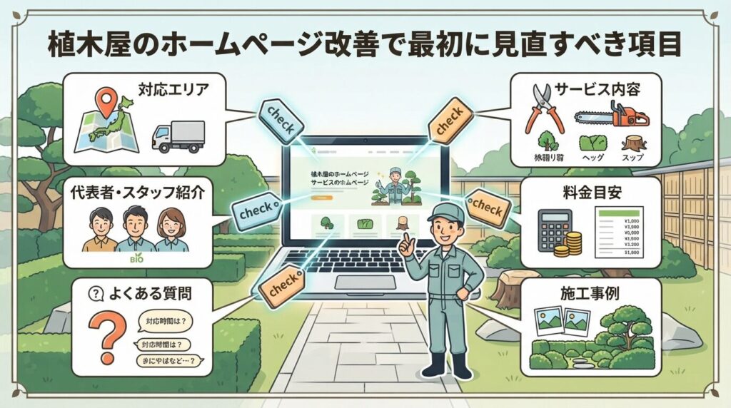 植木屋のホームページ改善で最初に見直すべき項目