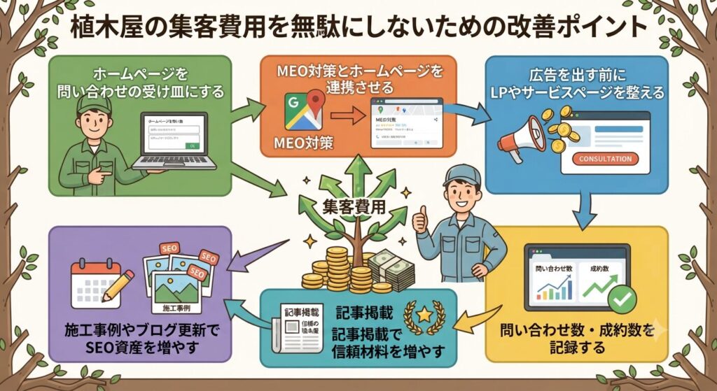 植木屋の集客費用を無駄にしないための改善ポイント