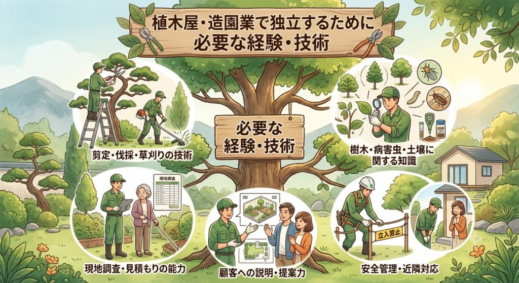 植木屋・造園業で独立するために必要な経験・技術