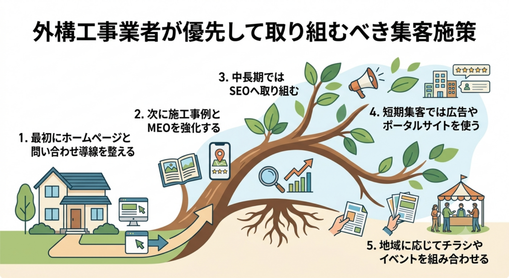 外構工事業者が優先して取り組むべき集客施策