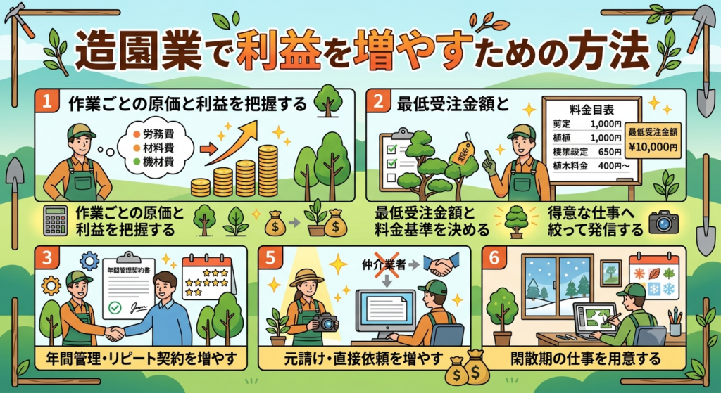 造園業で利益を増やすための方法
