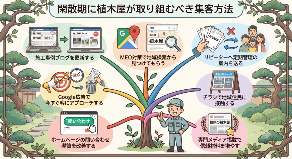 閑散期に植木屋が取り組むべき集客方法