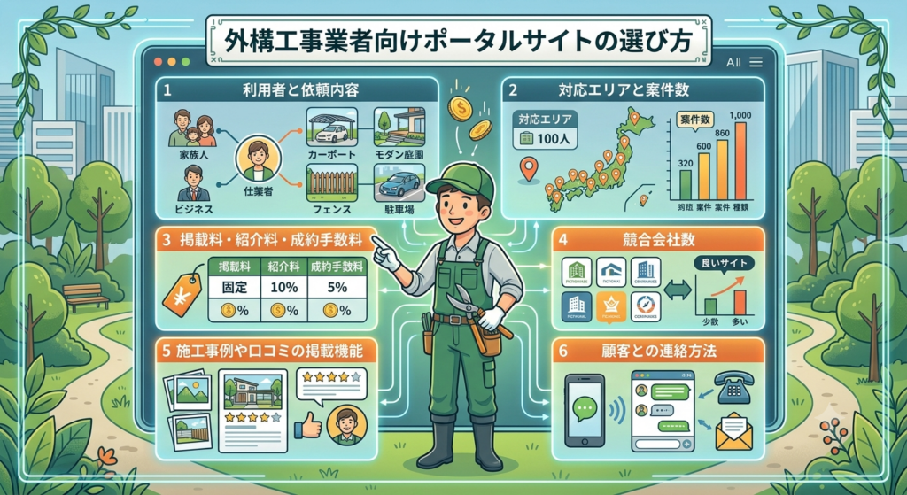 外構工事業者向けポータルサイトの選び方