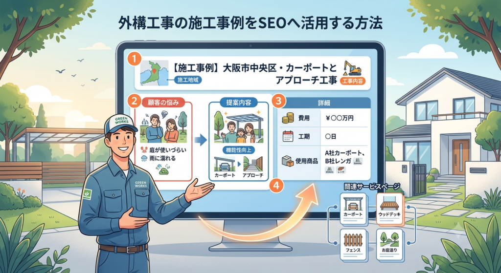 外構工事の施工事例をSEOへ活用する方法