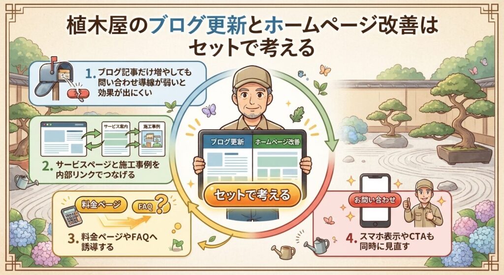 植木屋のブログ更新とホームページ改善はセットで考える