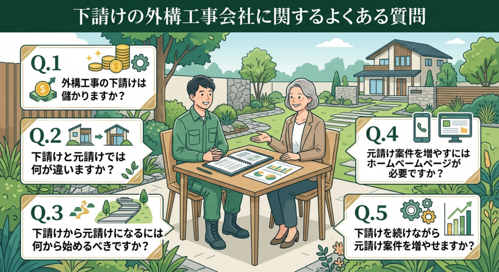 下請けの外構工事会社に関するよくある質問