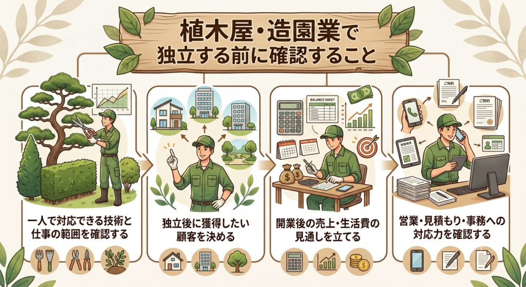 植木屋・造園業で独立する前に確認すること