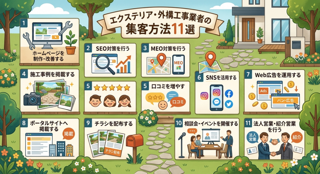 エクステリア・外構工事業者の集客方法11選