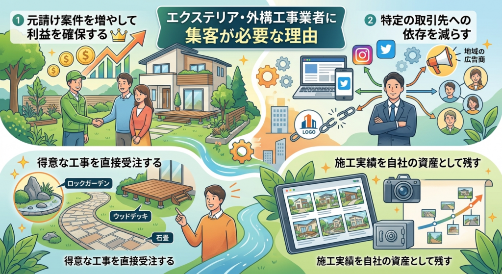 エクステリア・外構工事業者に集客が必要な理由