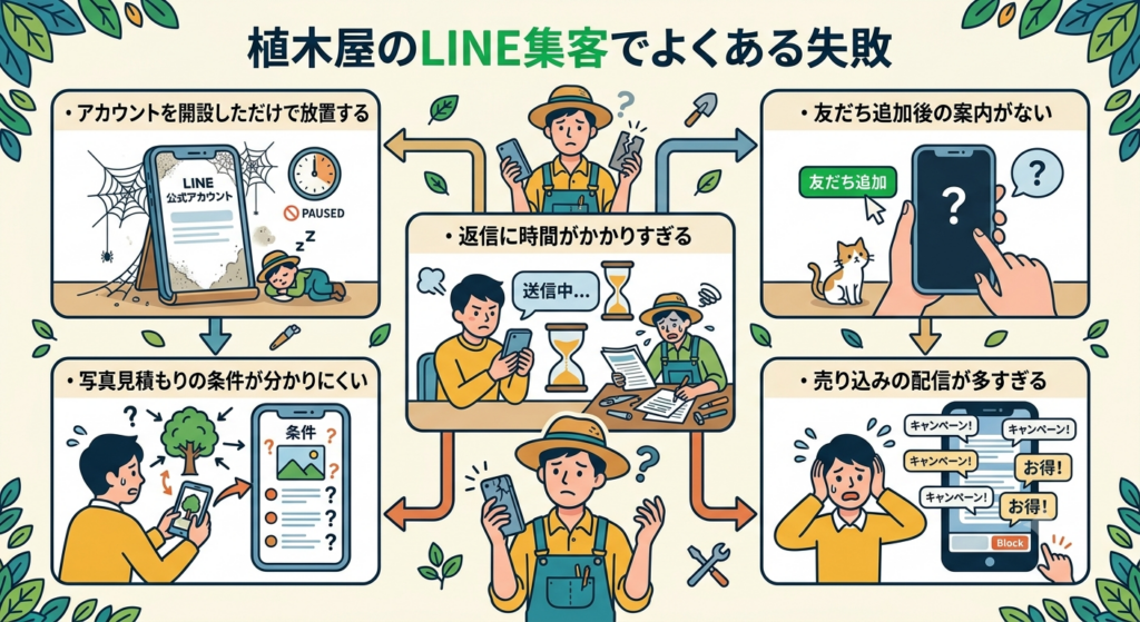 植木屋のLINE集客でよくある失敗