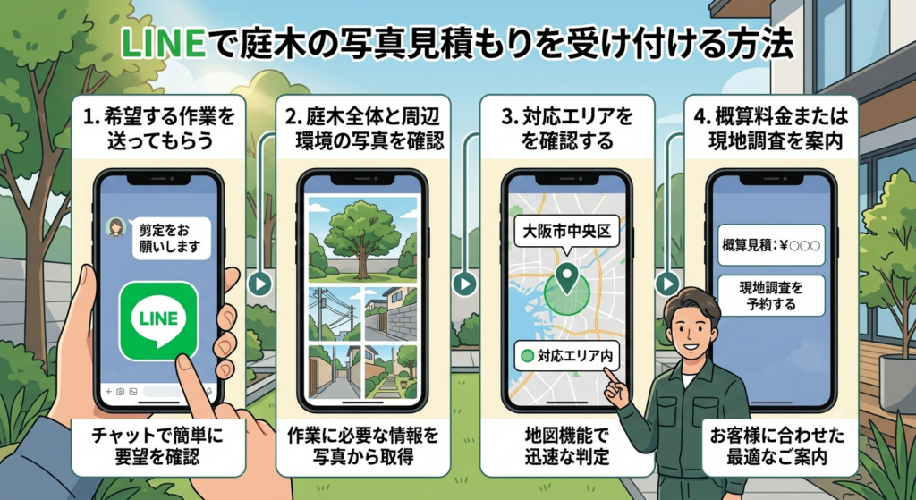 LINEで庭木の写真見積もりを受け付ける方法