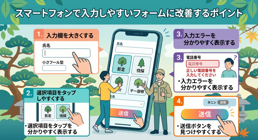 スマートフォンで入力しやすいフォームに改善するポイント