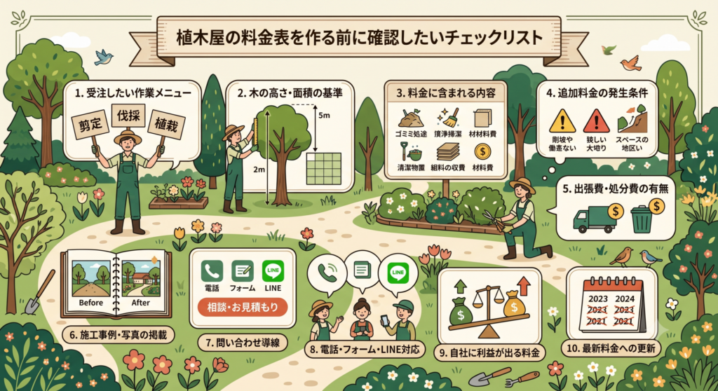 料金表を作る前に確認したいチェックリスト